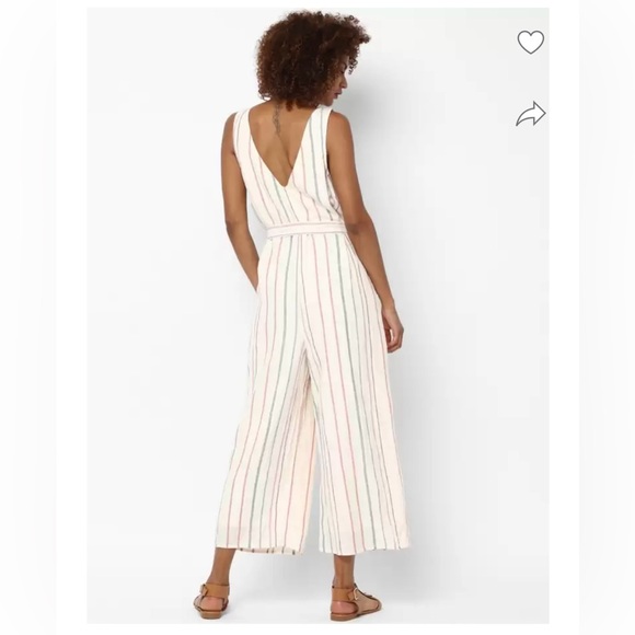 American Eagle Women’s Jumpsuit Blend V Neeck Sleeveless Striped Size XS - Picture 2 of 10